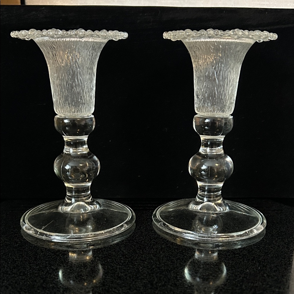 Textured Glass Candle Holders